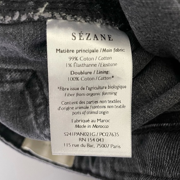 Sézane Brut Sexy Organic Cotton Straight Leg Middle Grey Jeans 36 / US 4 Tall - Picture 9 of 16